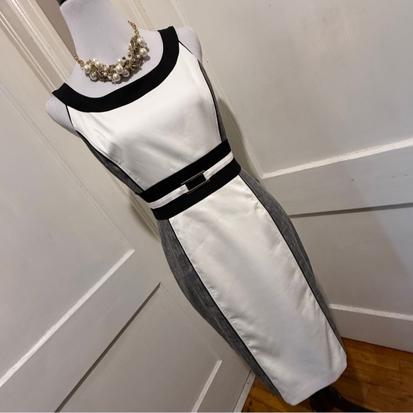 White House Black Market Black and White Colorblock Dress - Picture 10 of 16